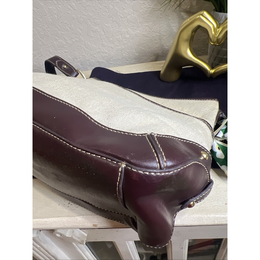 Etienne Aigner Vintage Classic Minimalist Brown And Beige Handbag Purse - Picture 7 of 15